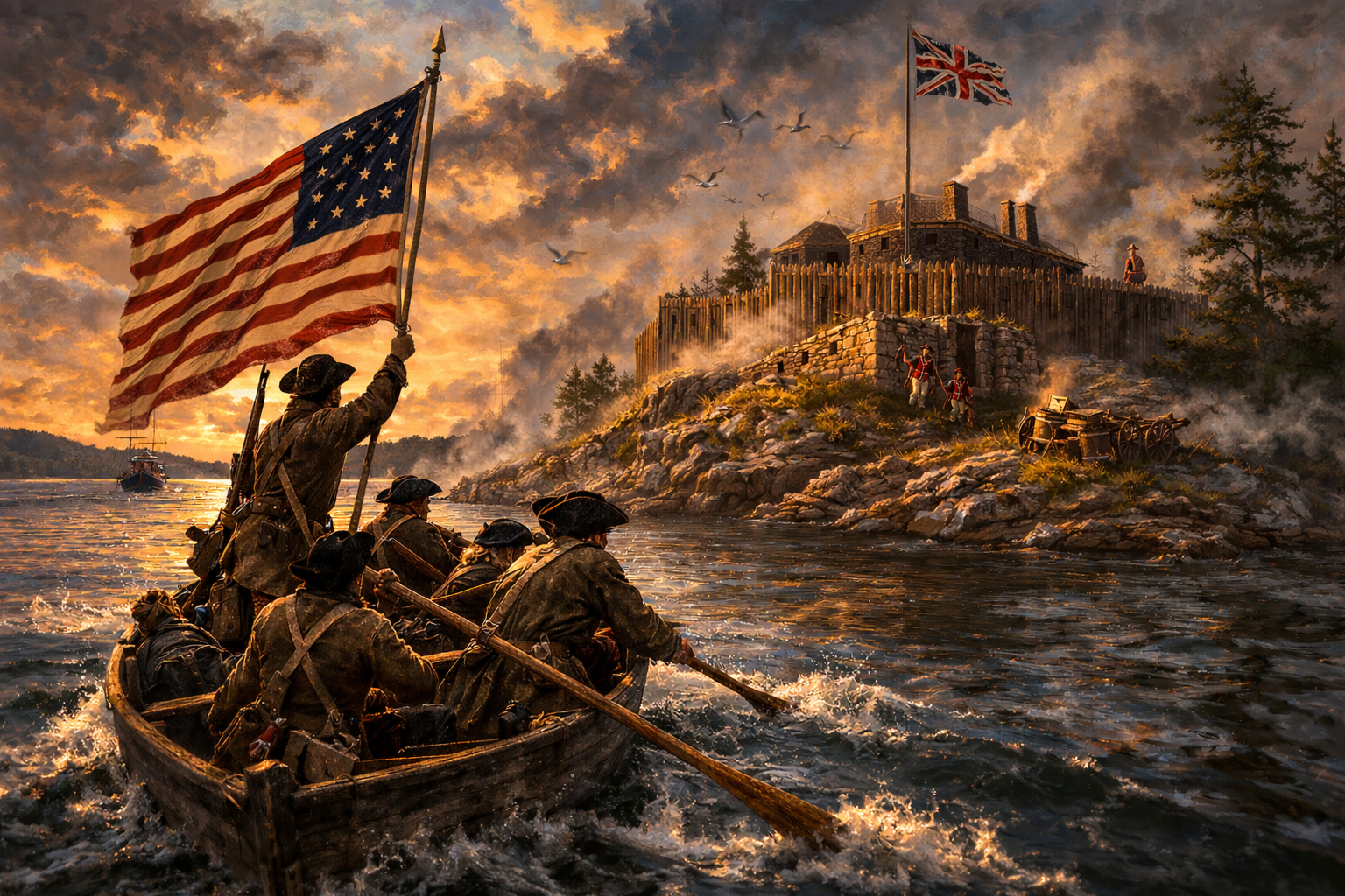 After the British pulled out, a small group of American militia rowed out to the island and reclaimed it for the young United States.