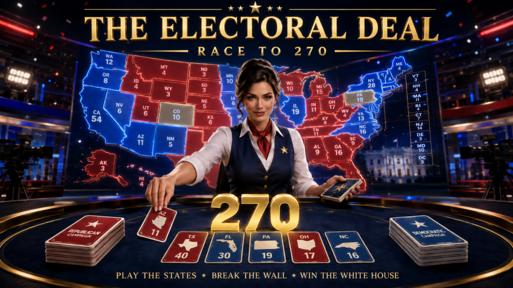 THE ELECTORAL DEAL Race to 270 election card game cover