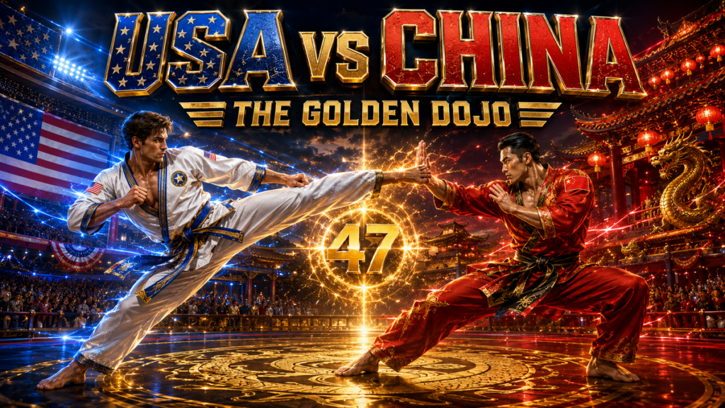USA versus China The Golden Dojo arcade game cover